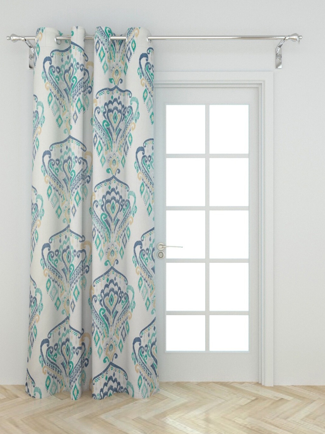

Home Centre White & Blue Ethnic Motifs Door Curtain