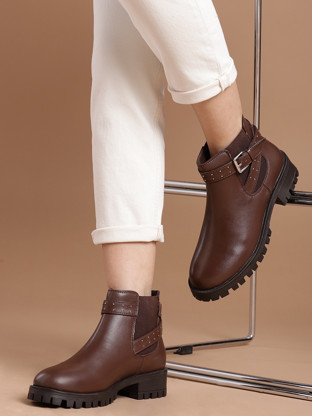 

Roadster Women Coffee Brown Mid-Top Flat Boots