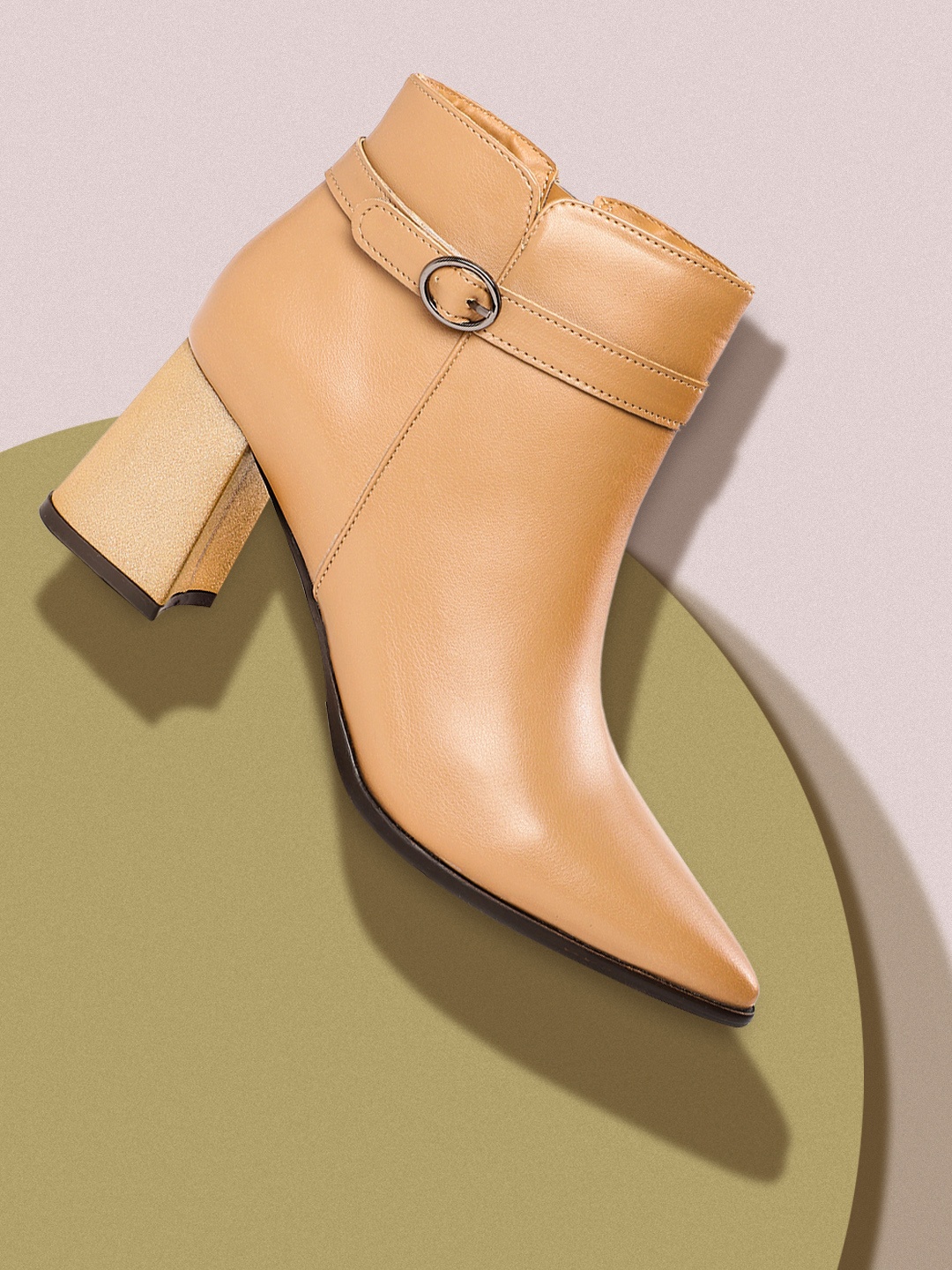 

CORSICA Beige Block Heeled Boots