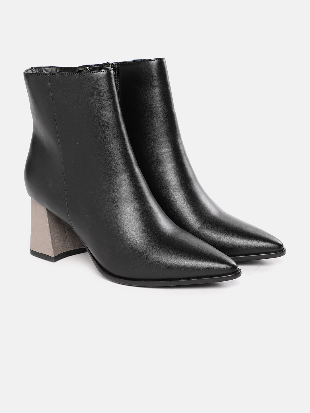 

CORSICA Black Solid Mid-Top Block Heeled Boots