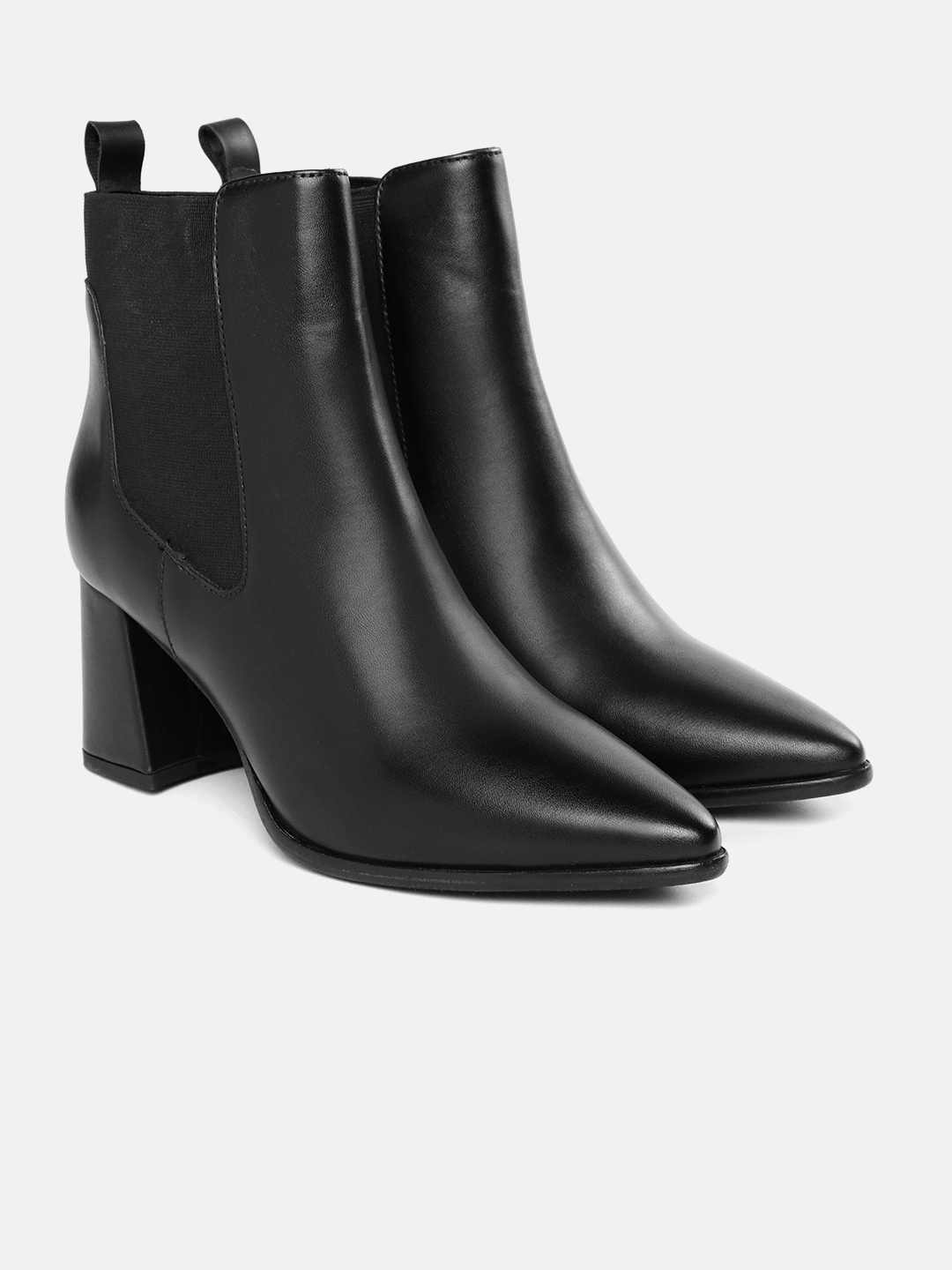 

CORSICA Black Mid-Top Block Heeled Chelsea Boots