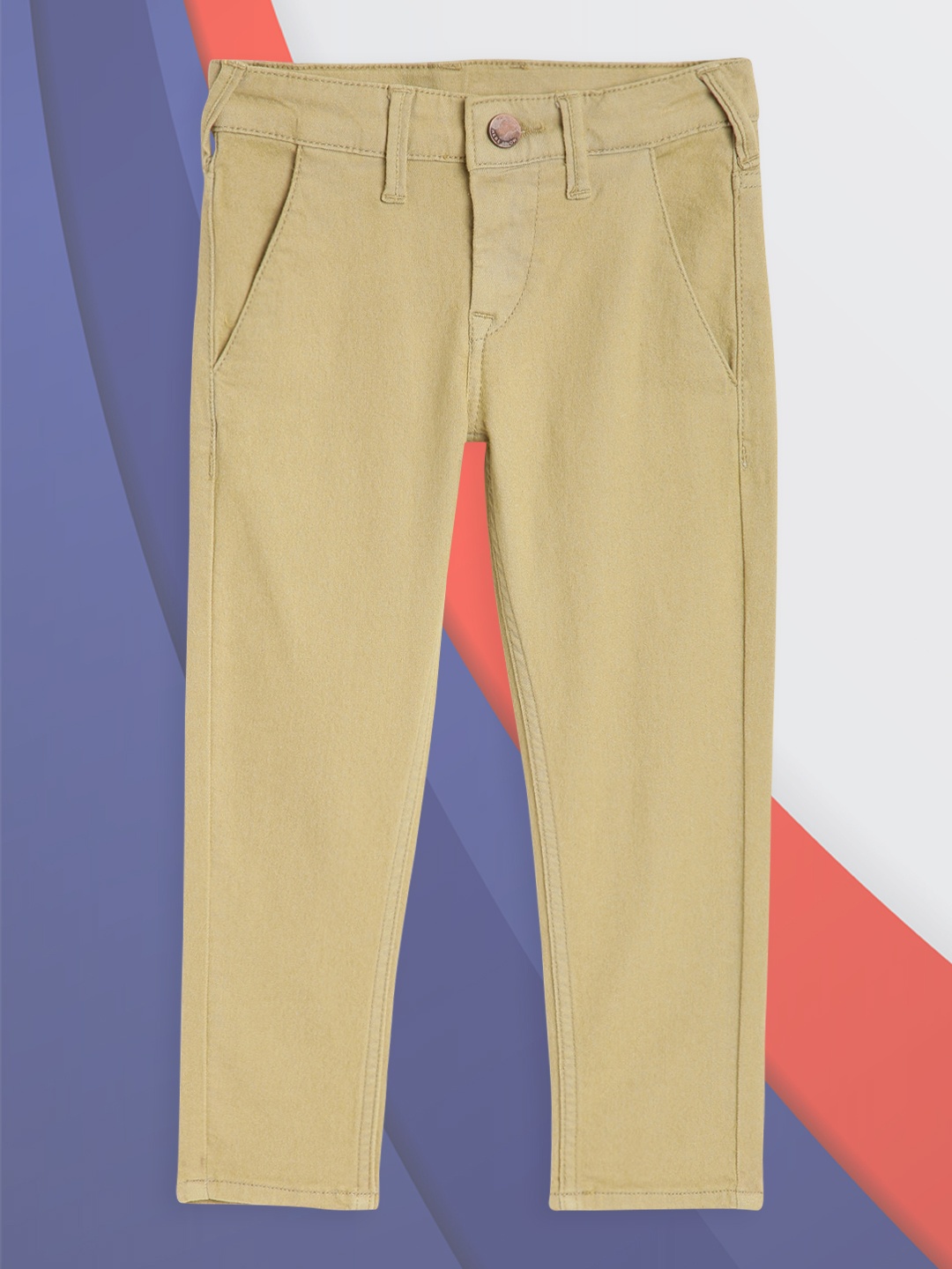 

HERE&NOW Boys Khaki Slim Fit Stretchable Jeans