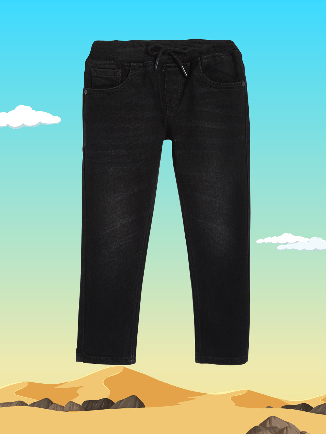 

HERE&NOW Boys Black Light Fade Elasticated Jeans