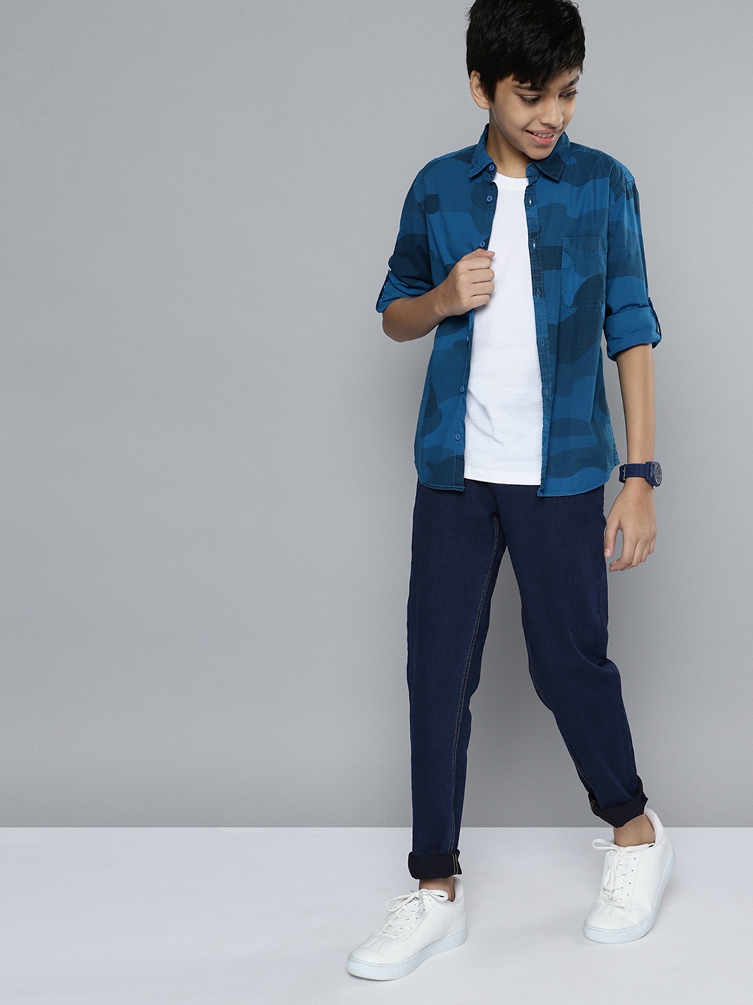 

HERE&NOW Boys Navy Blue Slim Fit Stretchable Jeans