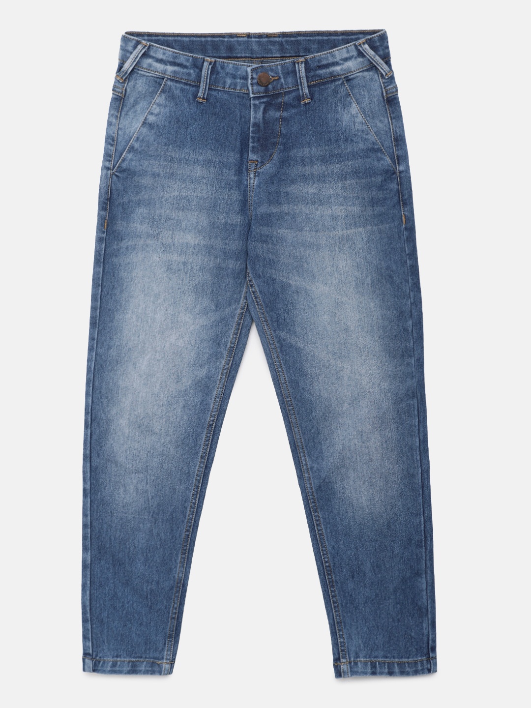 

HERE&NOW Boys Blue Slim Fit Heavy Fade Stretchable Jeans