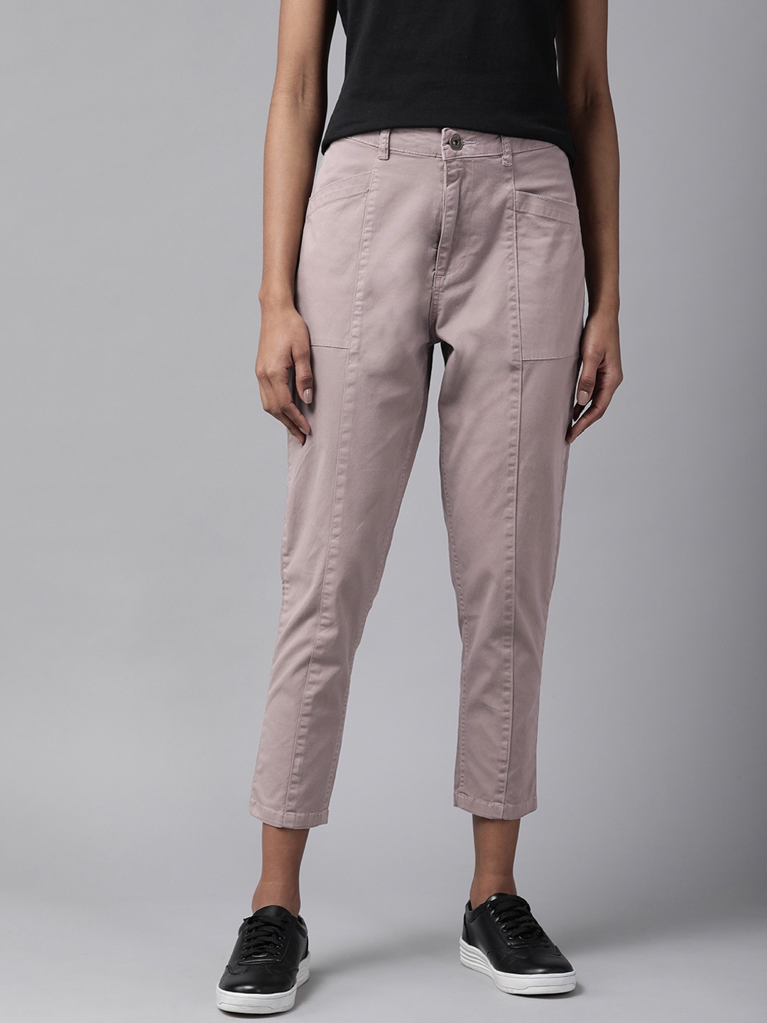 

Roadster Women Grey Solid Trousers