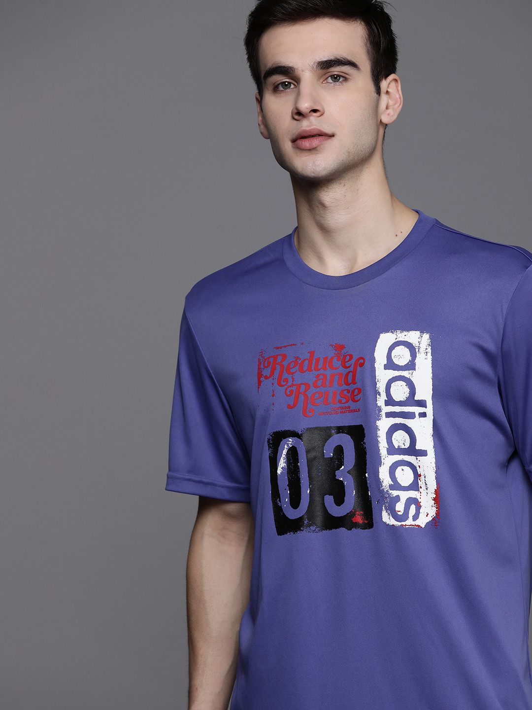 

ADIDAS Men Blue Sport Inspired FTO Printed T-Shirt