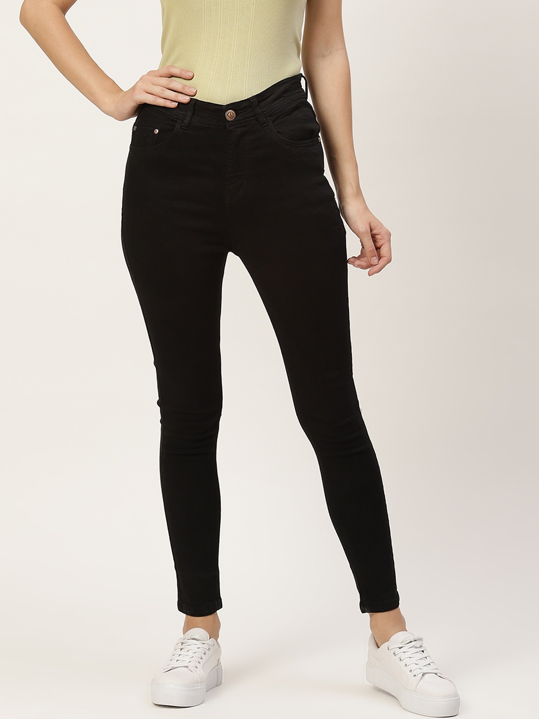

PARIS HAMILTON Women Black Skinny Fit High-Rise Stretchable Jeans