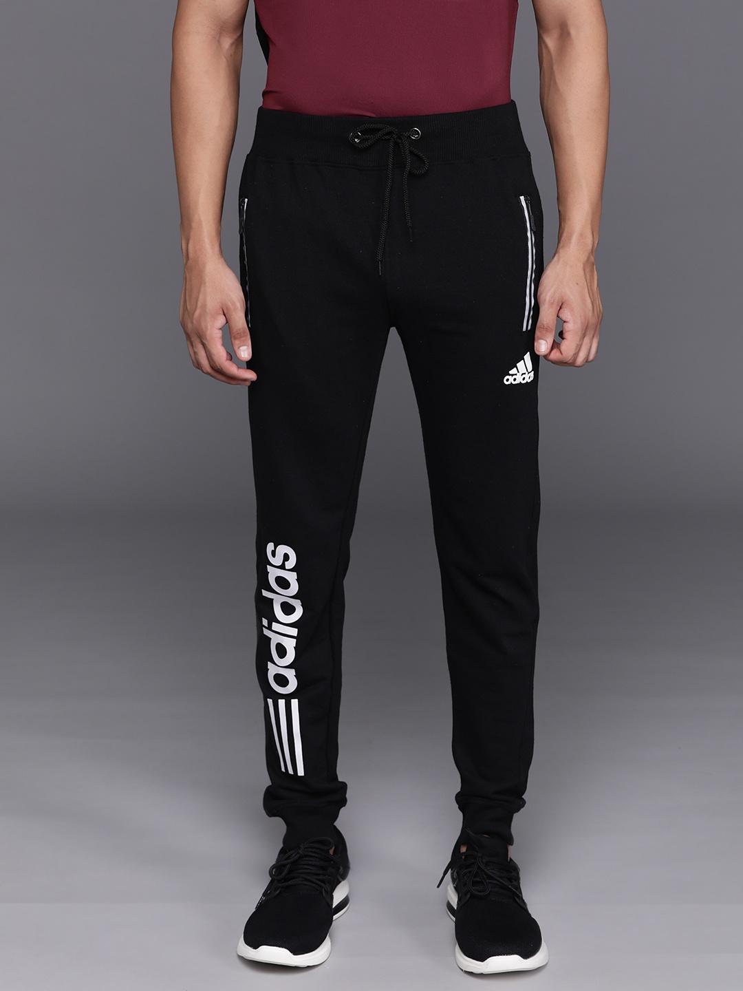 

ADIDAS Men Brand Logo Printed 3-St Tape FT P Joggers, Black
