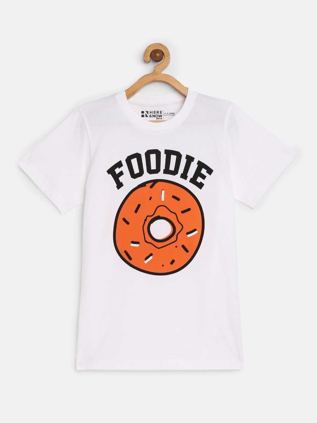 

HERE&NOW Boys White Printed Cotton T-shirt