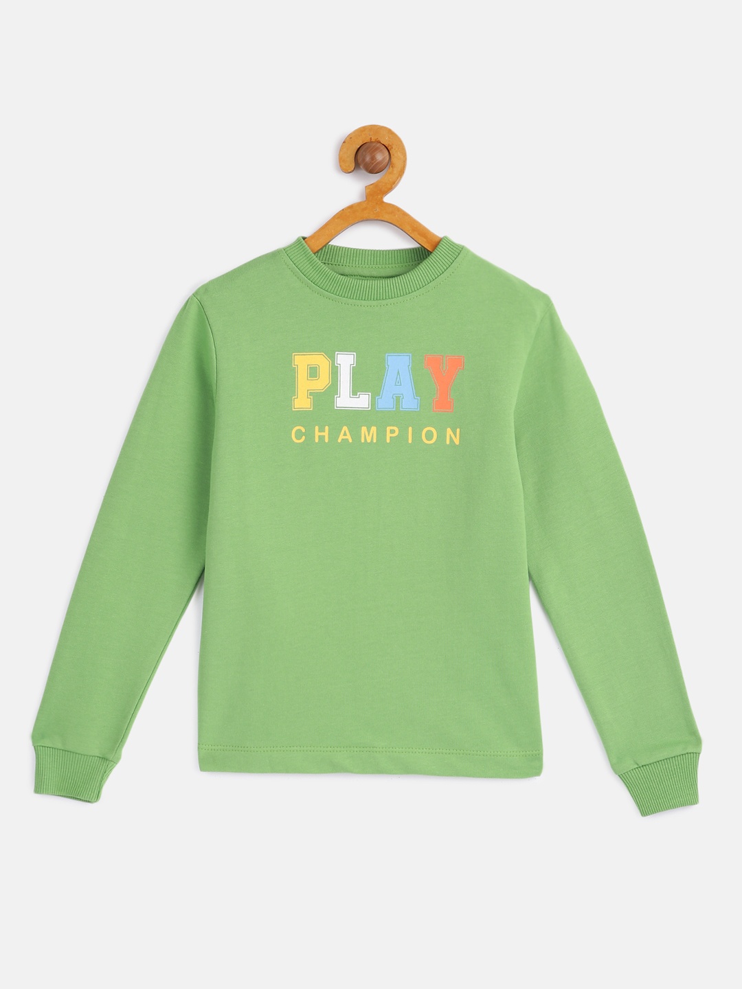 

HERE&NOW Boys Green Printed Pure Cotton Sweatshirt