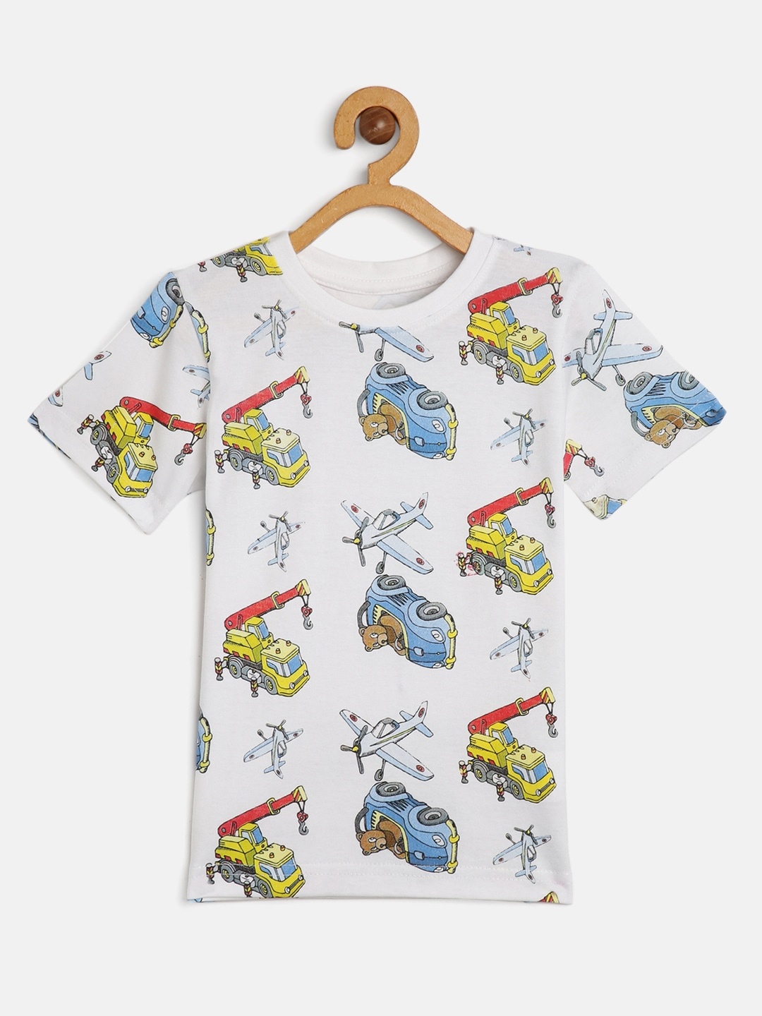 

HERE&NOW Boys White & Yellow Conversational Printed T-shirt