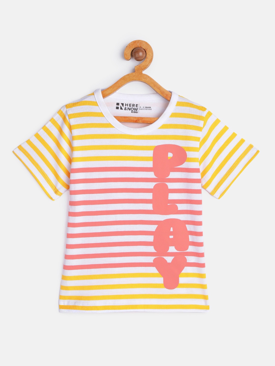 

HERE&NOW Boys White & Yellow Striped T-shirt
