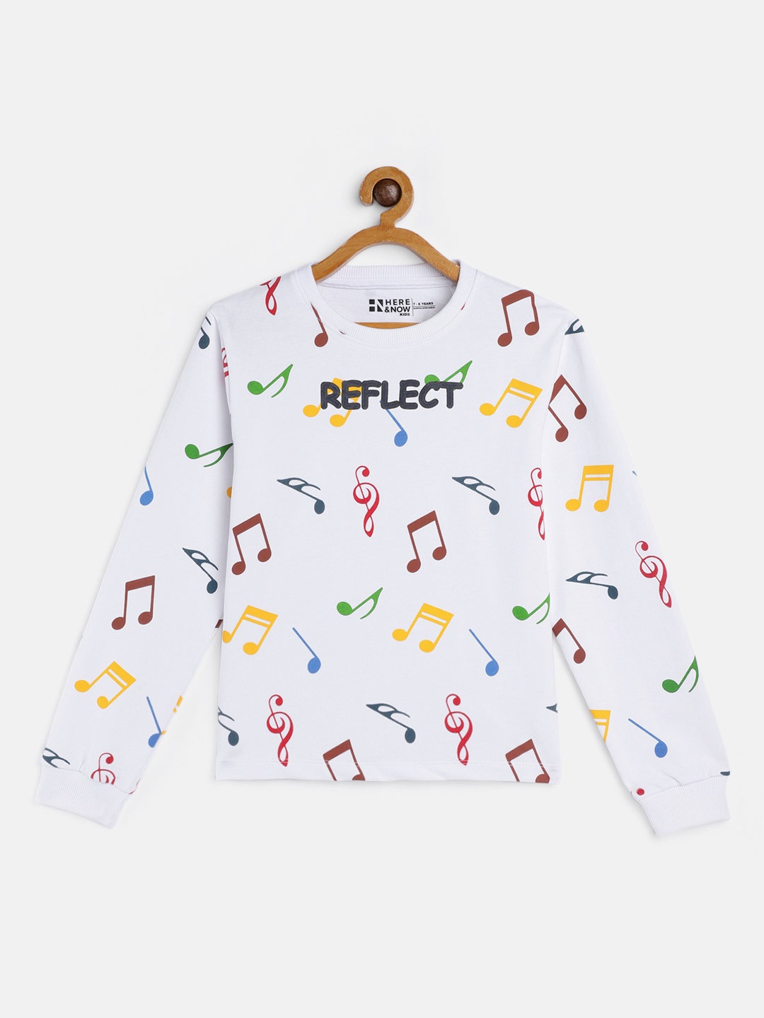 

HERE&NOW Boys White Printed Sweatshirt