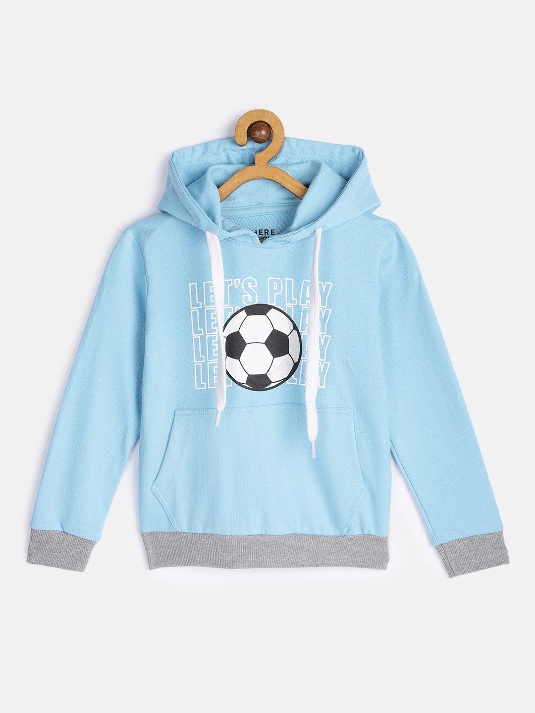 

HERE&NOW Boys Blue Printed Hooded Sweatshirt