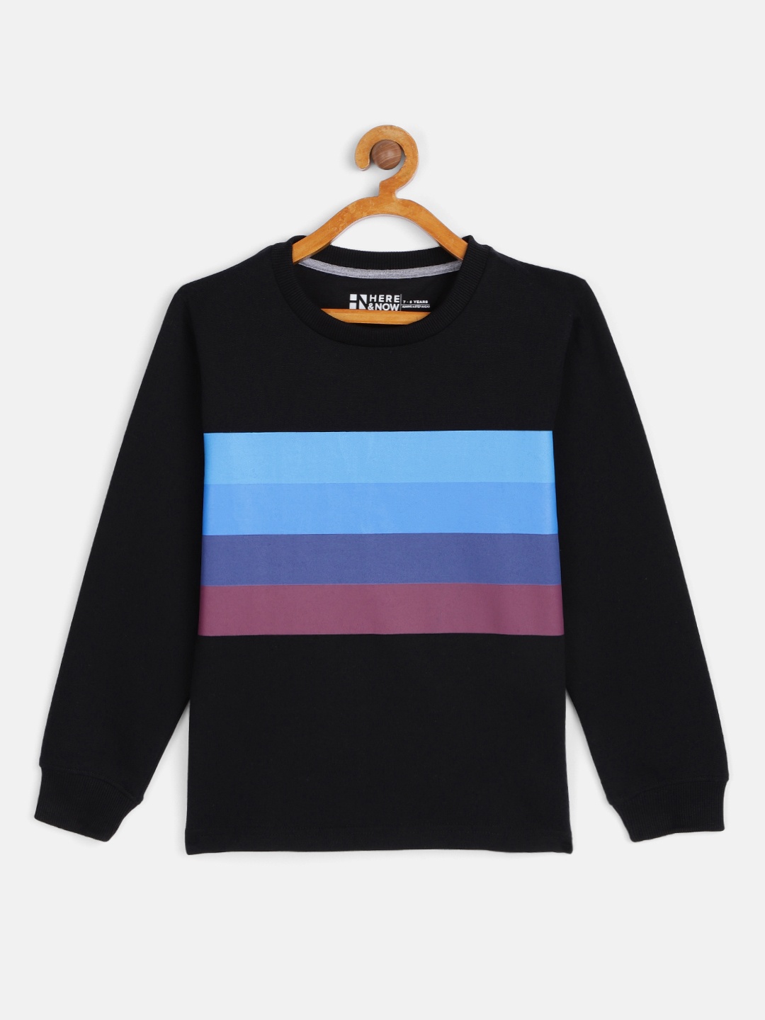 

HERE&NOW Boys Black & Blue Printed Sweatshirt