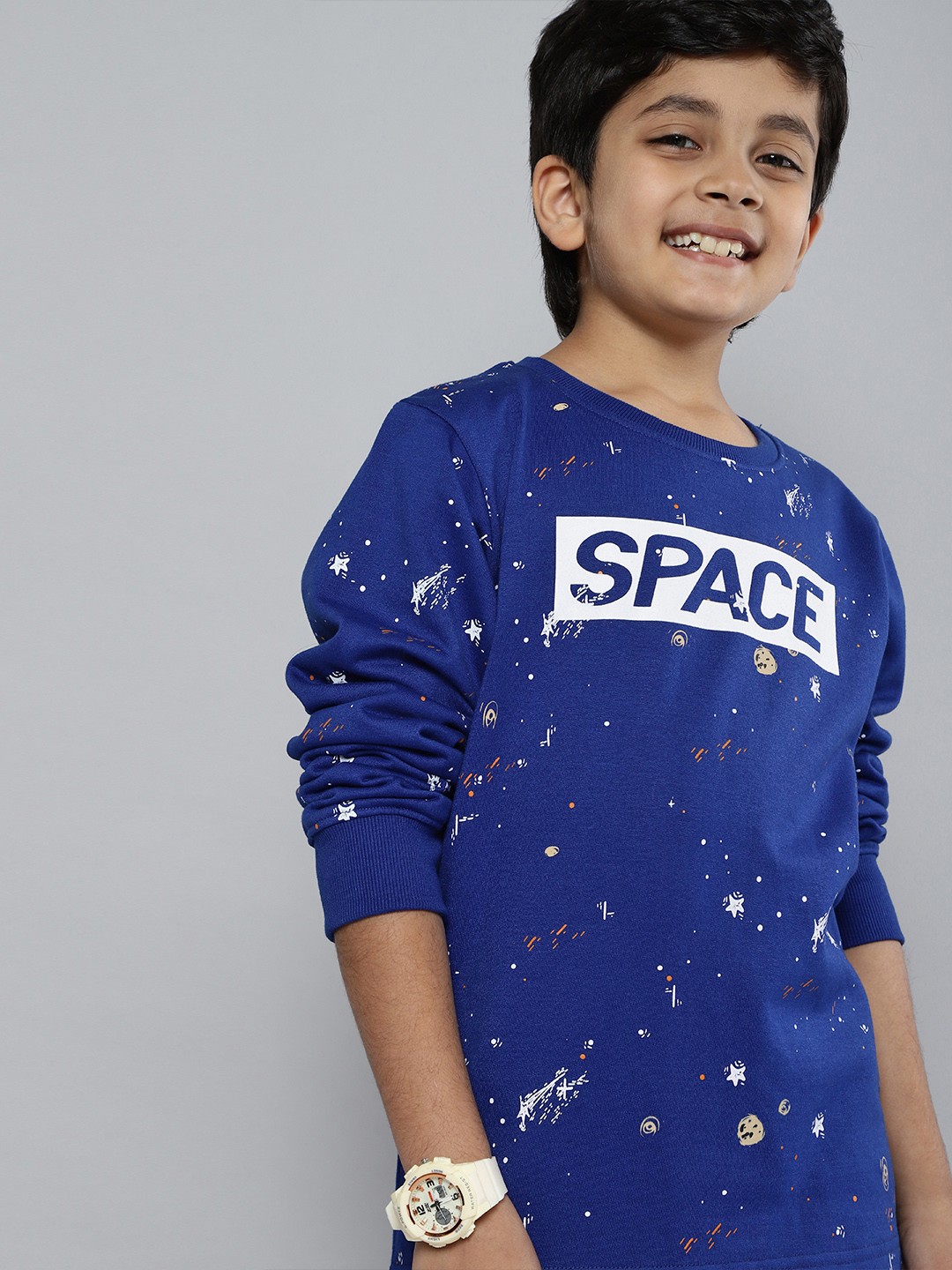 

HERE&NOW Boys Blue Printed Sweatshirt