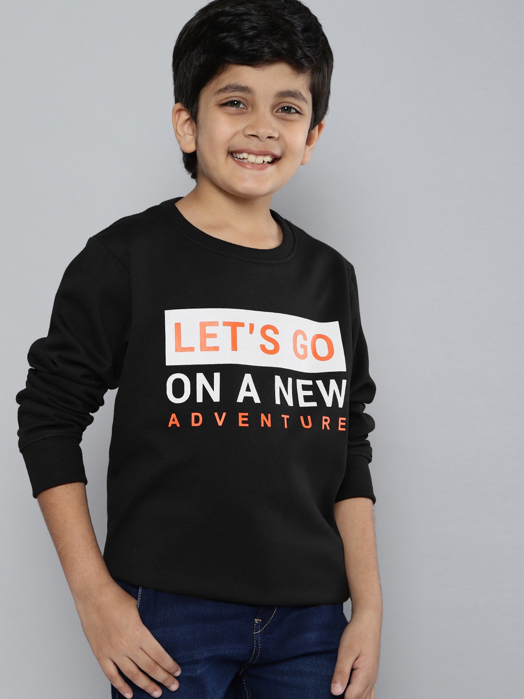 

HERE&NOW Boys Black Printed Sweatshirt