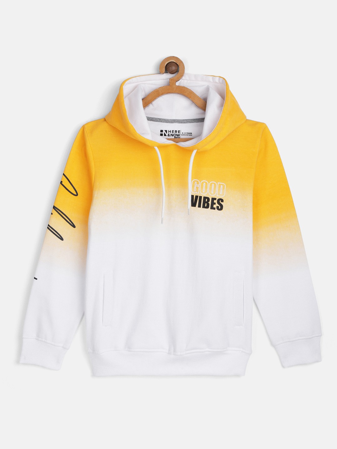 

HERE&NOW Boys White Printed Hooded Sweatshirt