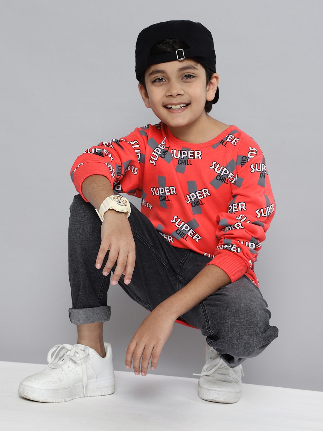 

HERE&NOW Boys Coral Printed Sweatshirt