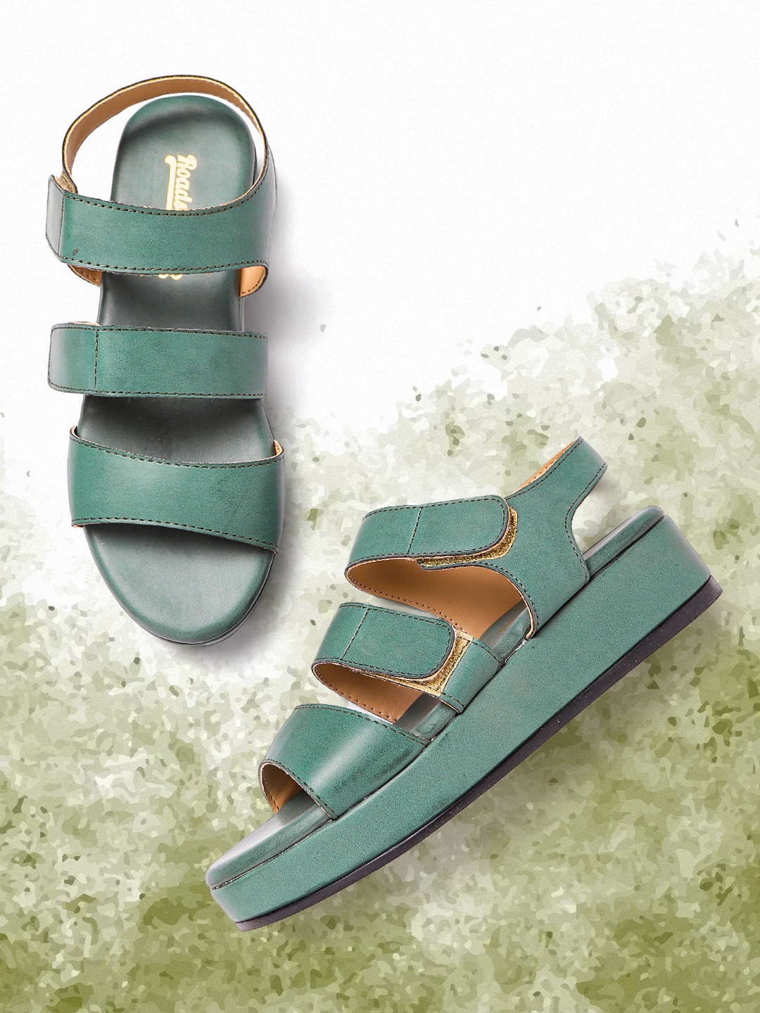 

Roadster Olive Green Solid Flatforms
