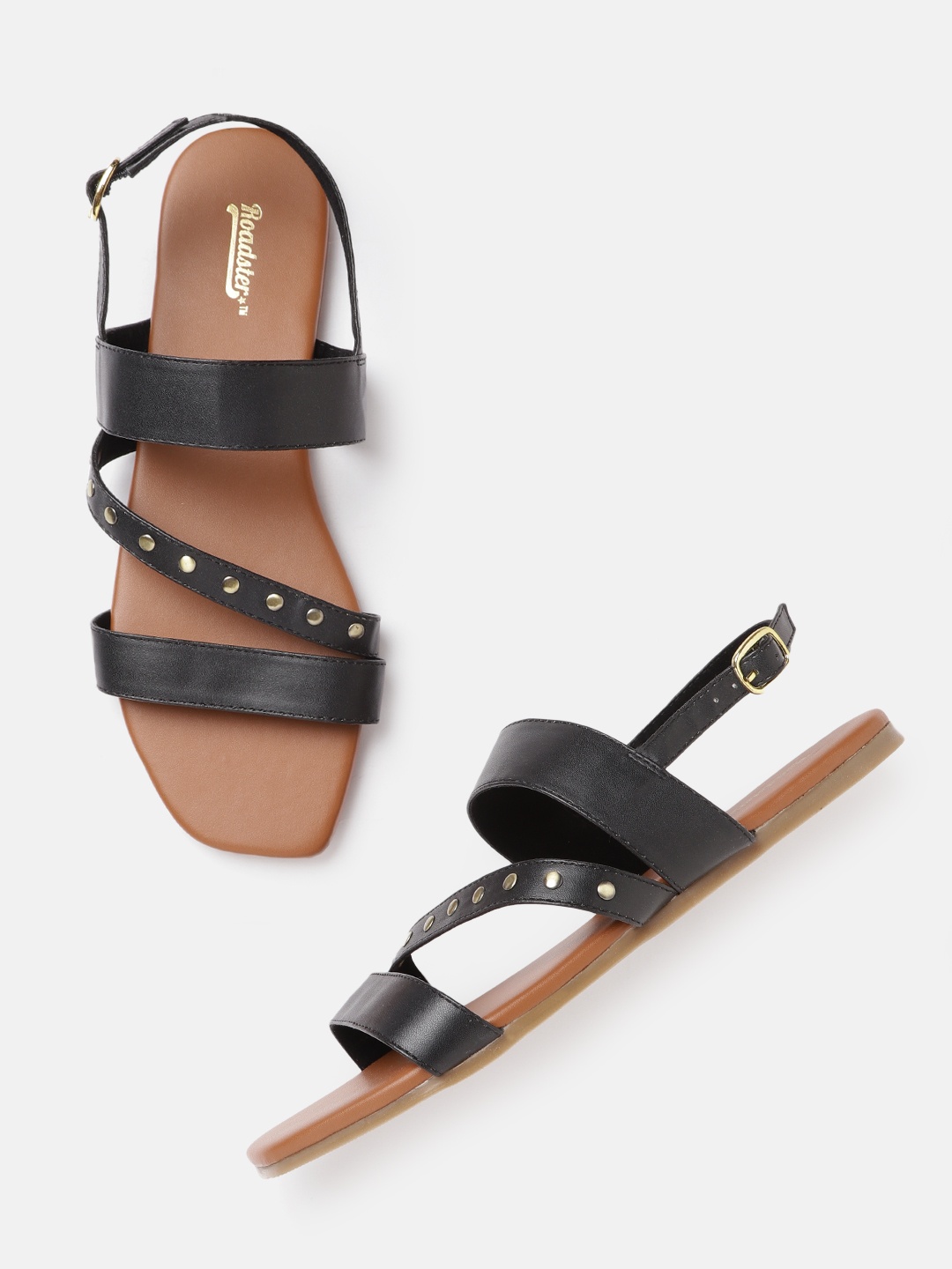 

Roadster Women Black Open Toe Flats