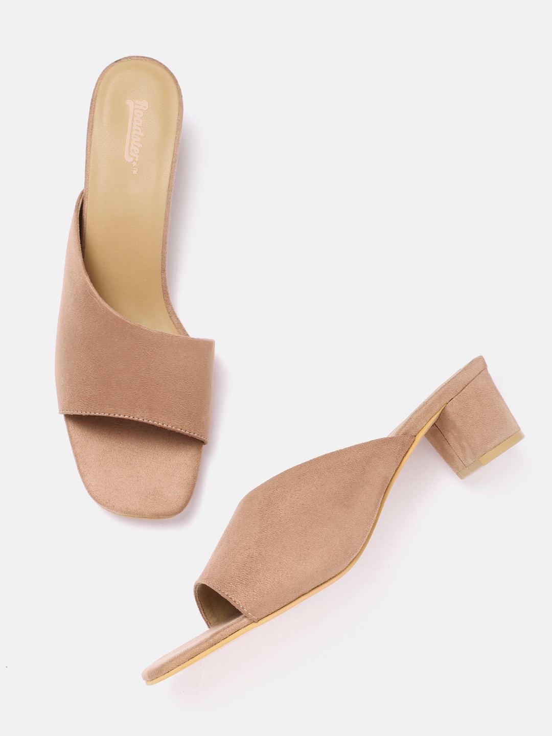 

Roadster Dusty Pink Solid Block Heels with Suede Finish