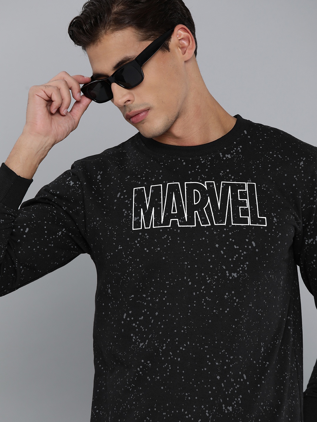 

Kook N Keech Marvel Men Black & Grey Printed Sweatshirt