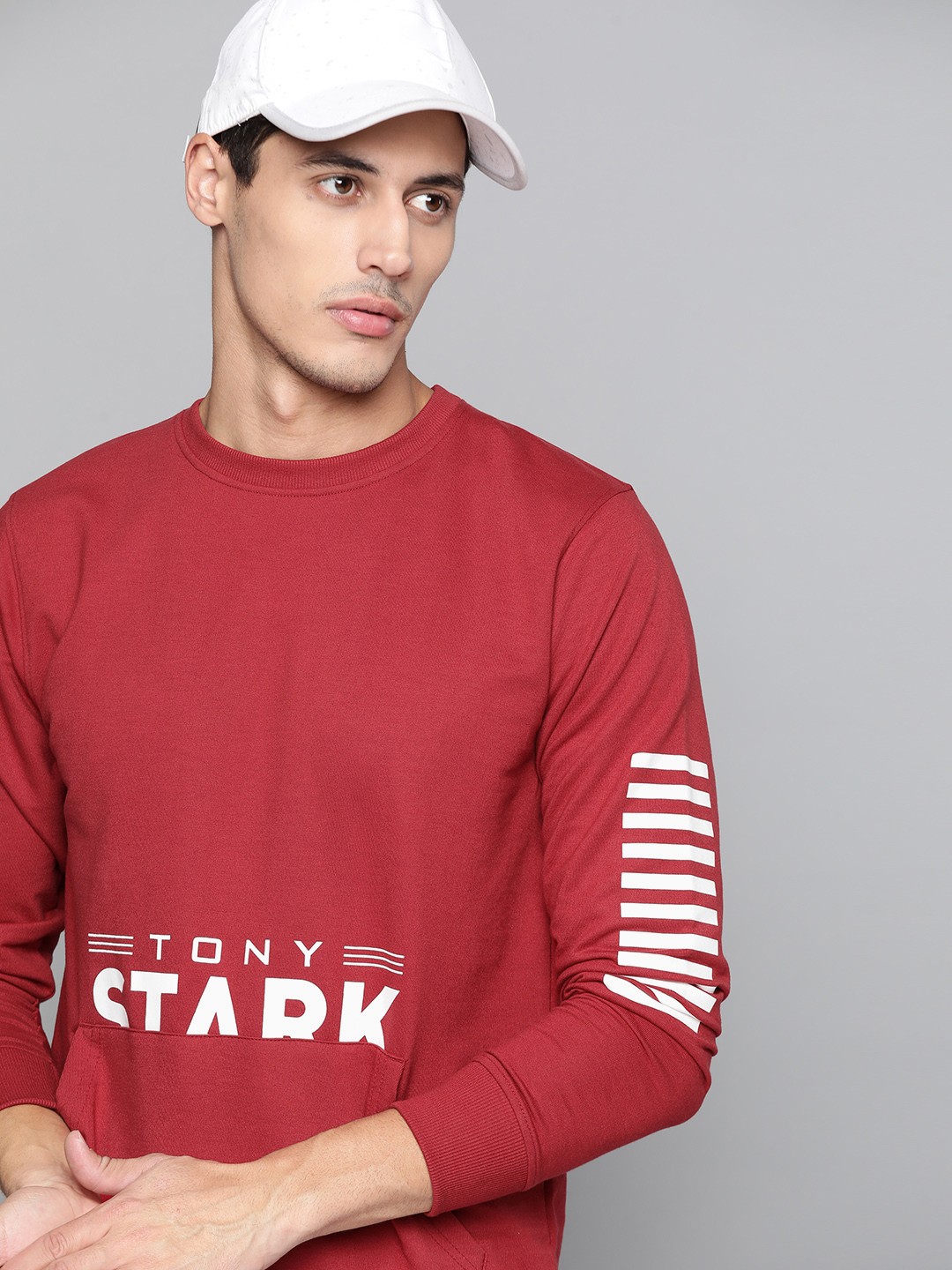 

Kook N Keech Marvel Men Red & White Tony Stark Print Sweatshirt