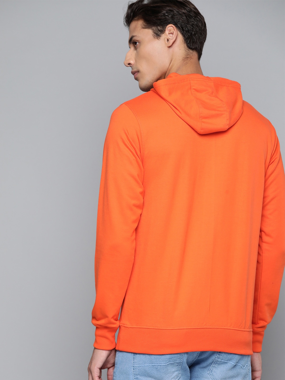 

Kook N Keech Marvel Men Orange Solid Hooded Sweatshirt