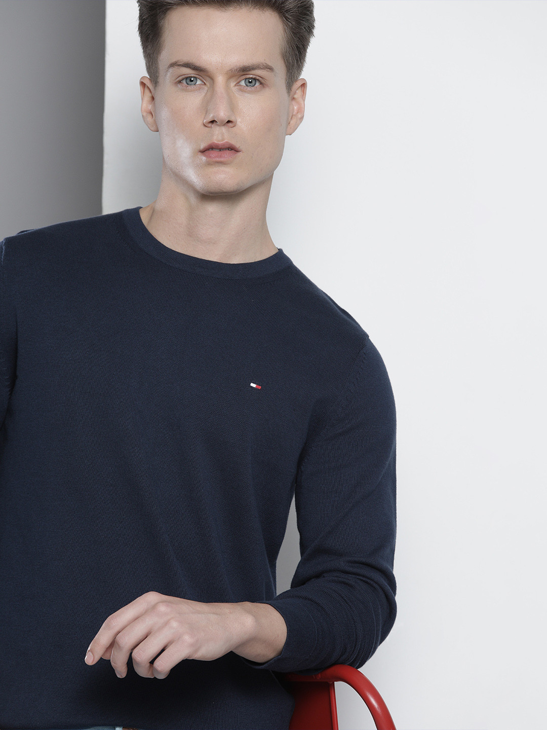 

Tommy Hilfiger Men Navy Blue Organic Cotton Pullover