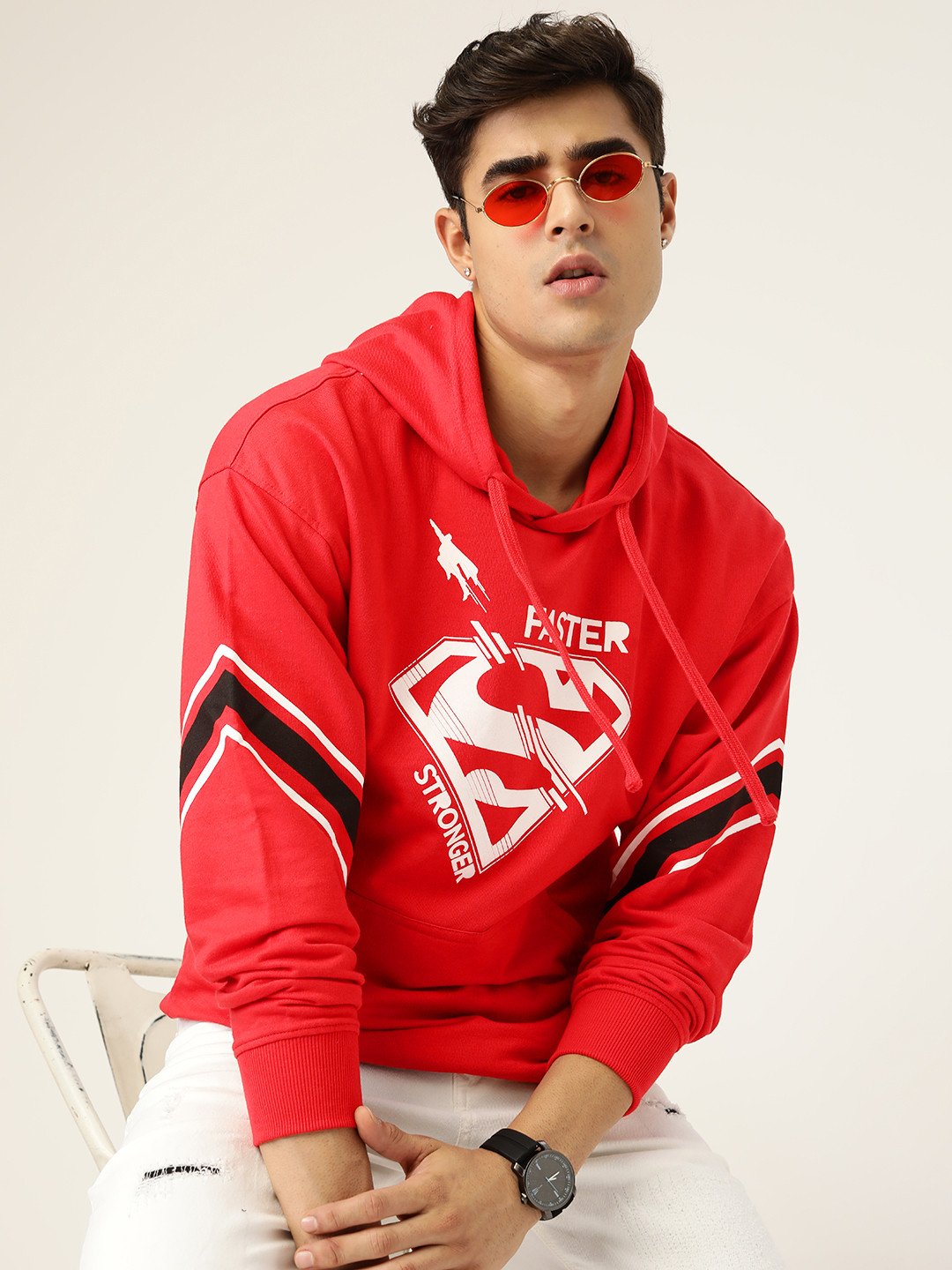 

Kook N Keech Superman Men Red Printed Hooded Sweatshirt