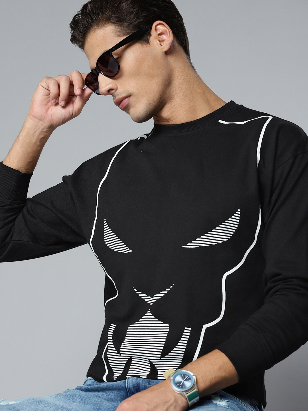 

Kook N Keech Marvel Men Black Printed Sweatshirt