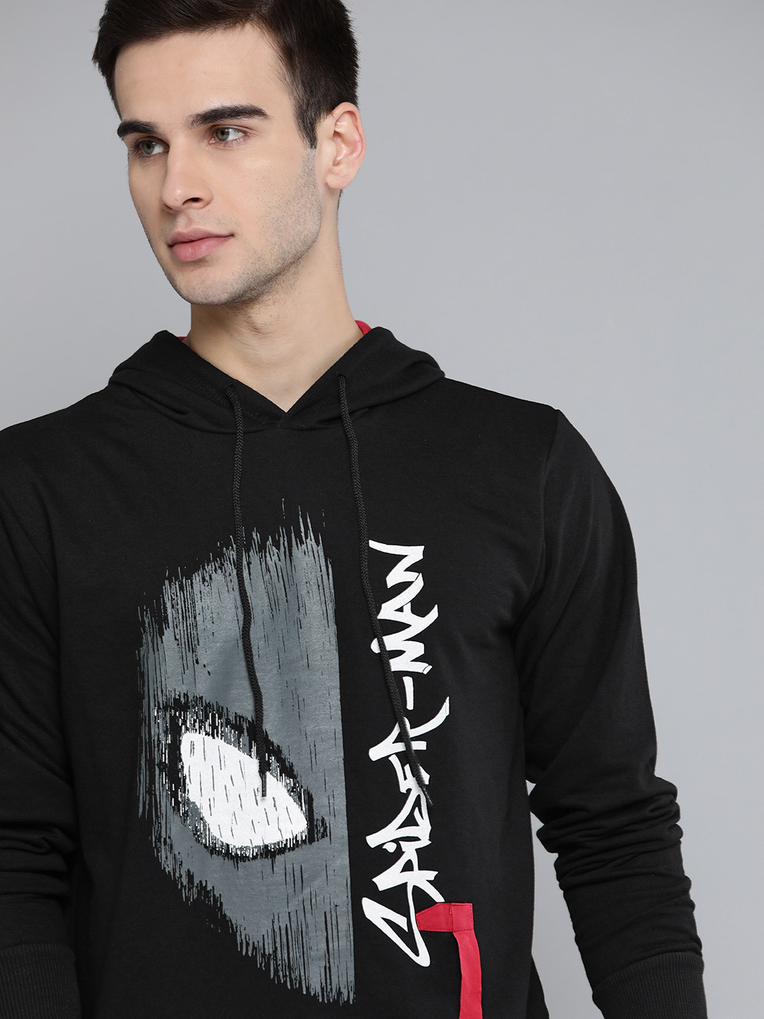 

Kook N Keech Marvel Men Black Spider-Man Printed Hooded Sweatshirt