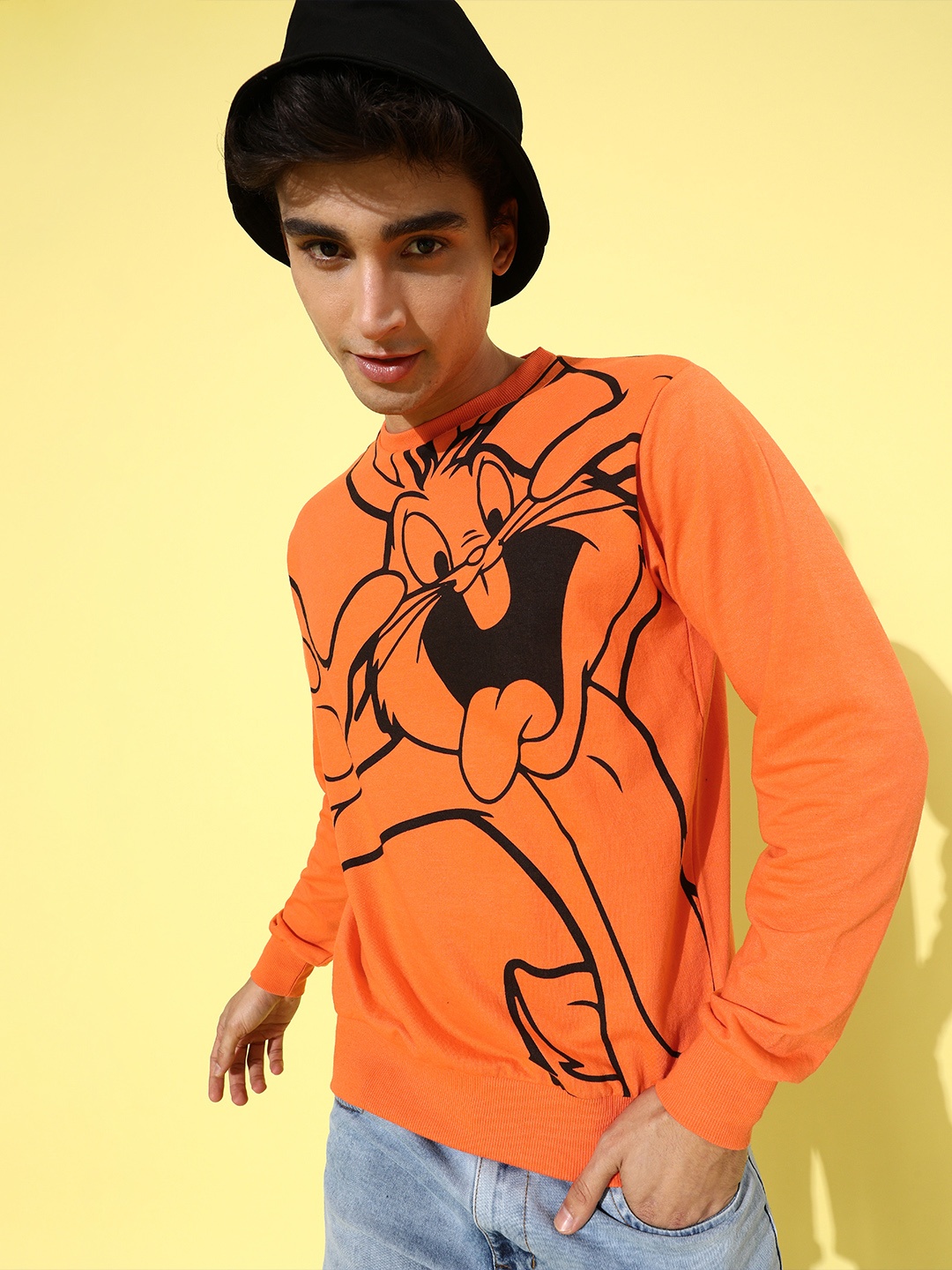 

Kook N Keech Looney Tunes Men Orange Printed Graphic Sweatshirt