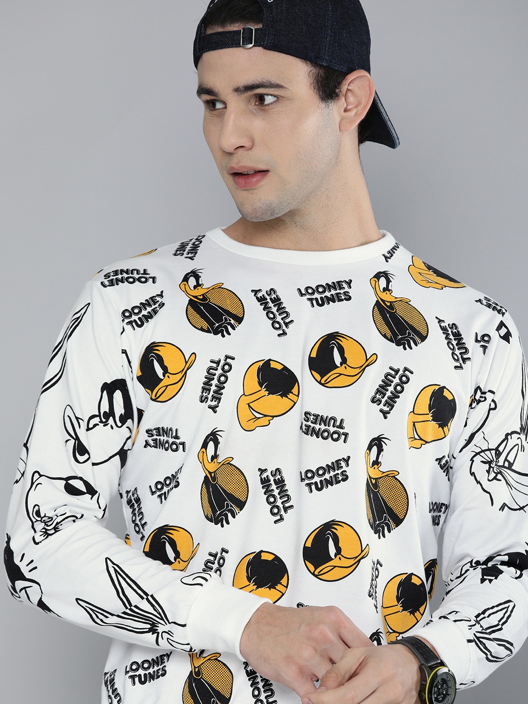 

Kook N Keech Looney Tunes Men White Looney Tunes Printed Sweatshirt