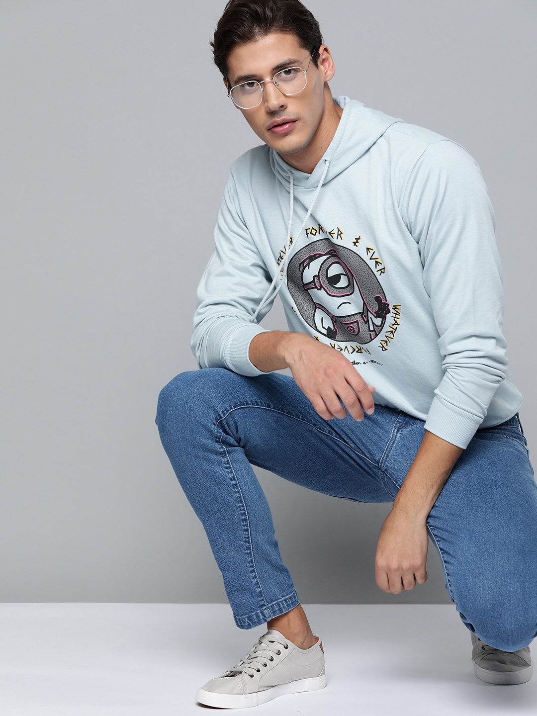 

Minions by Kook N Keech Men Blue Minions Printed Hooded Sweatshirt