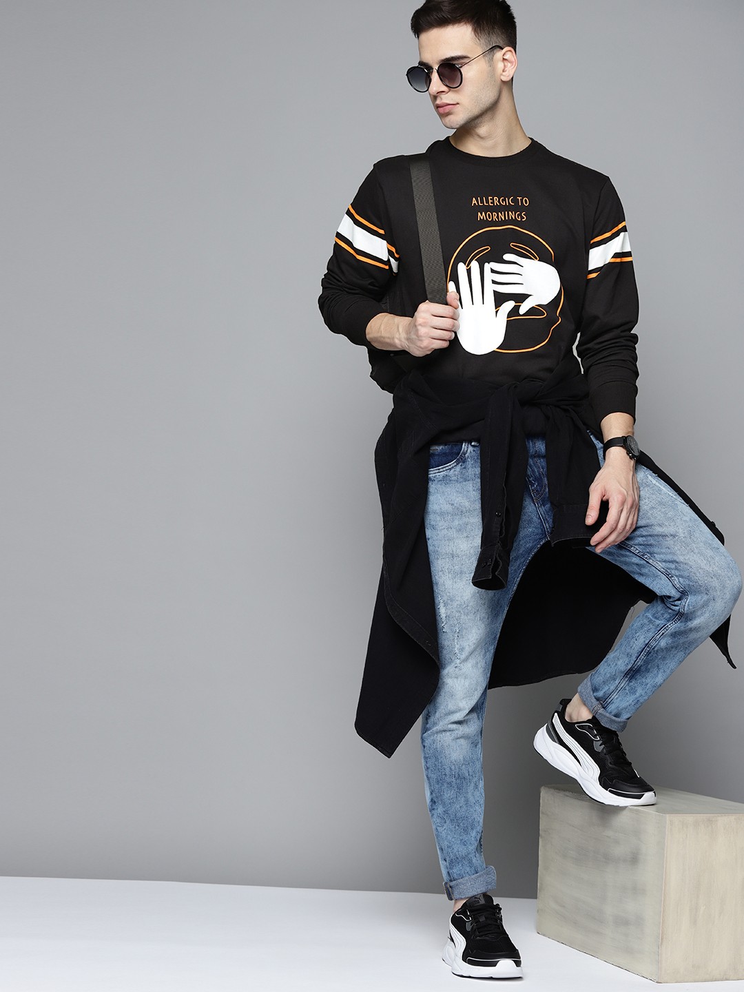 

Kook N Keech Emoji Men Black Printed Sweatshirt