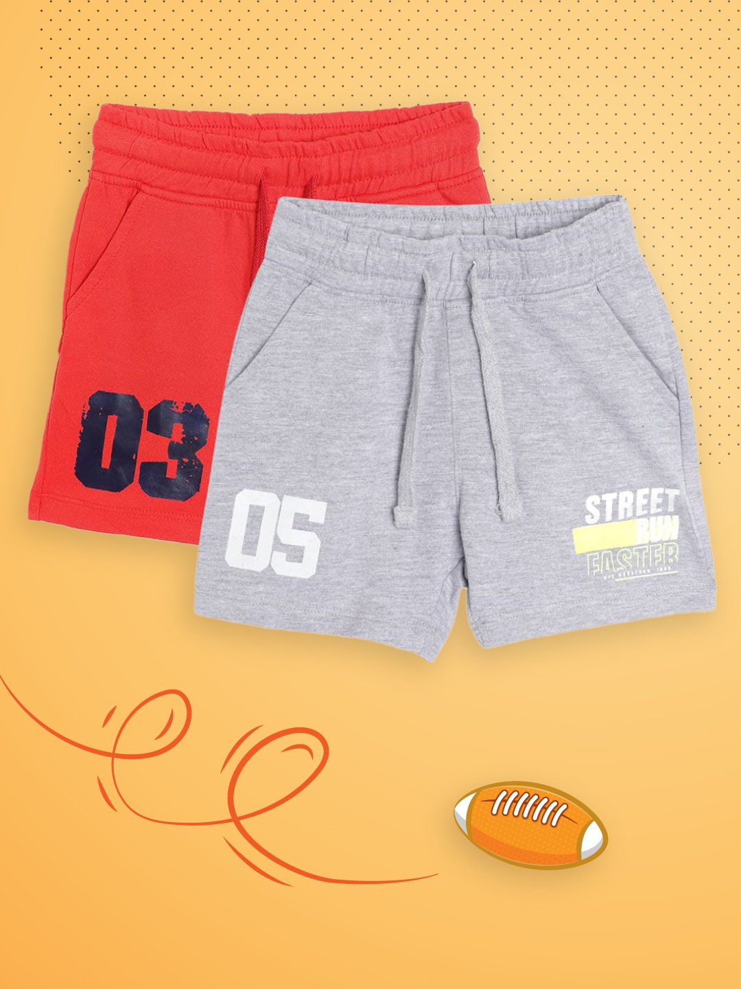 

Cherokee Boys Pack of 2 Assorted Pure Cotton Shorts with Printed Detail