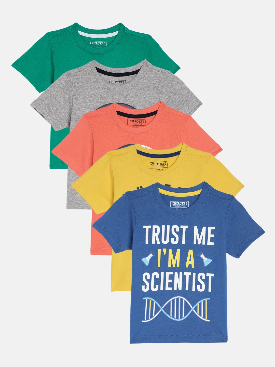 

Cherokee Boys Pack of 5 Pure Cotton Printed Pure Cotton T-shirts, Multi