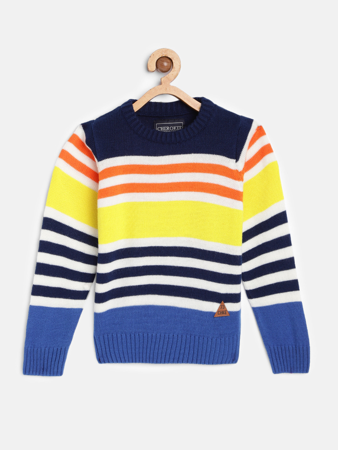 

Cherokee Boys Blue & Yellow Striped Pullover