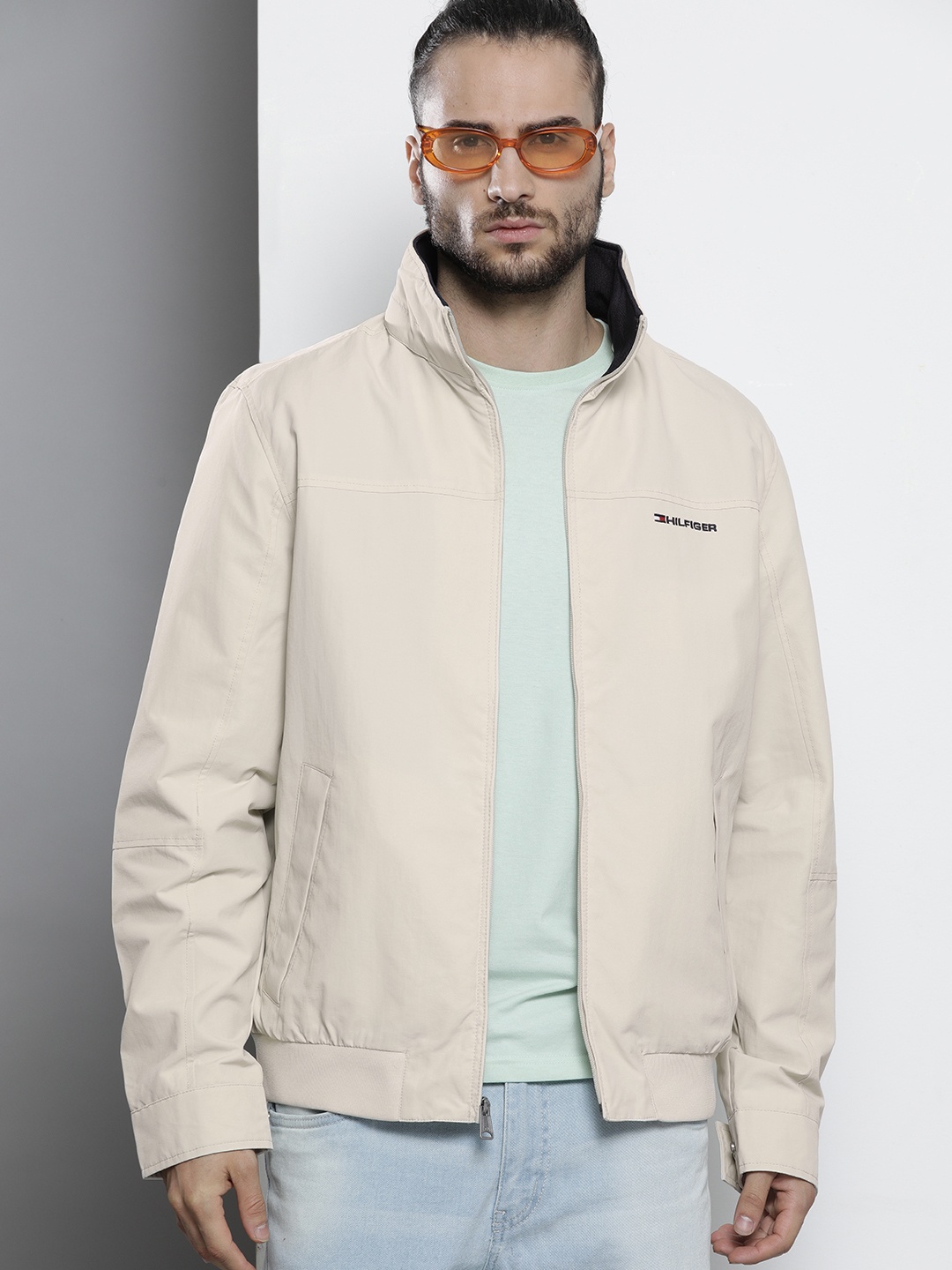 

Tommy Hilfiger Men Beige Bomber Jacket