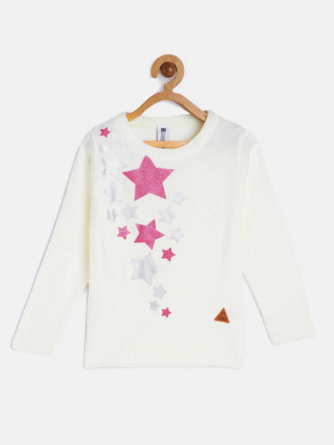 

Cherokee Girls Off-White Star Printed Acrylic Pullover Sweater