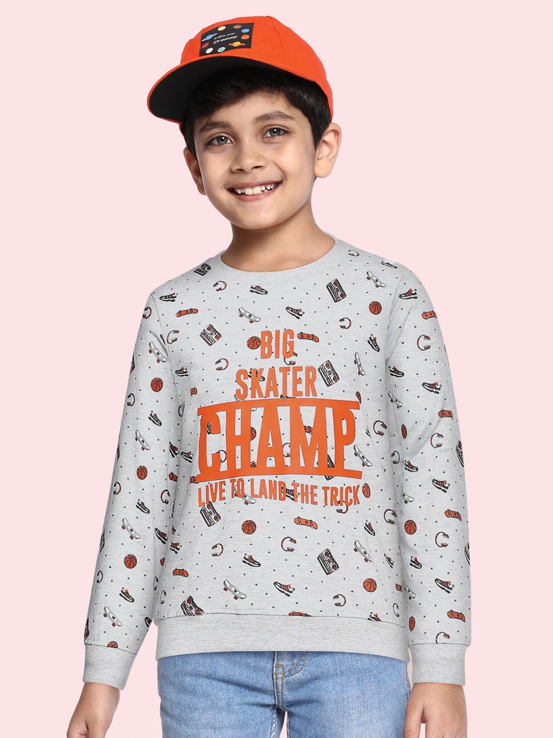 

Cherokee Boys White Printed Sweatshirt