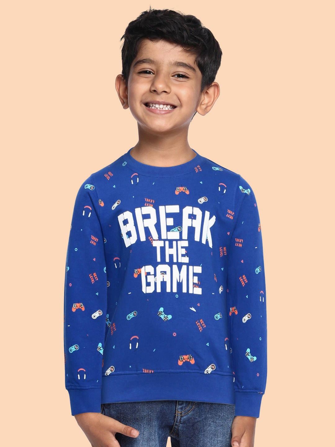 

Cherokee Boys Blue Printed Sweatshirt