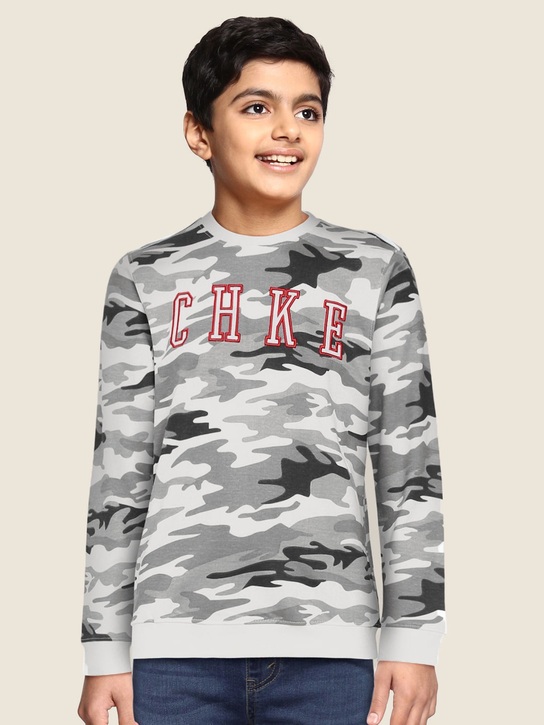 

Cherokee Boys Grey Printed Pure Cotton Sweatshirt