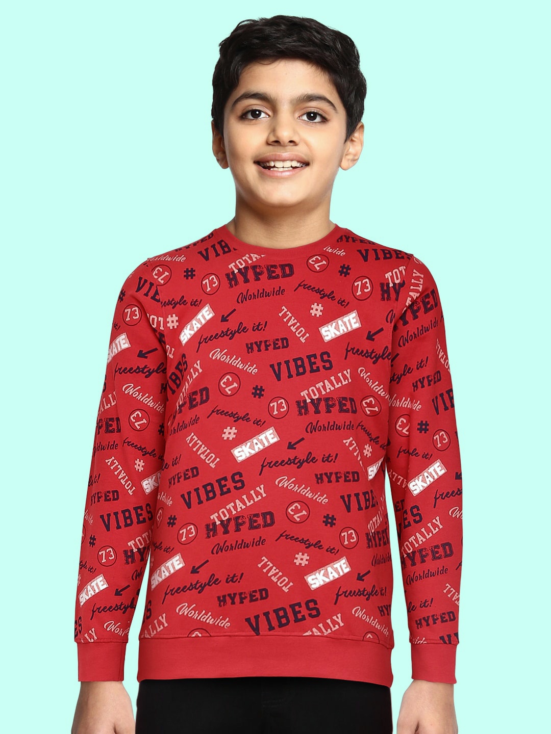 

Cherokee Boys Red Printed Pure Cotton Sweatshirt