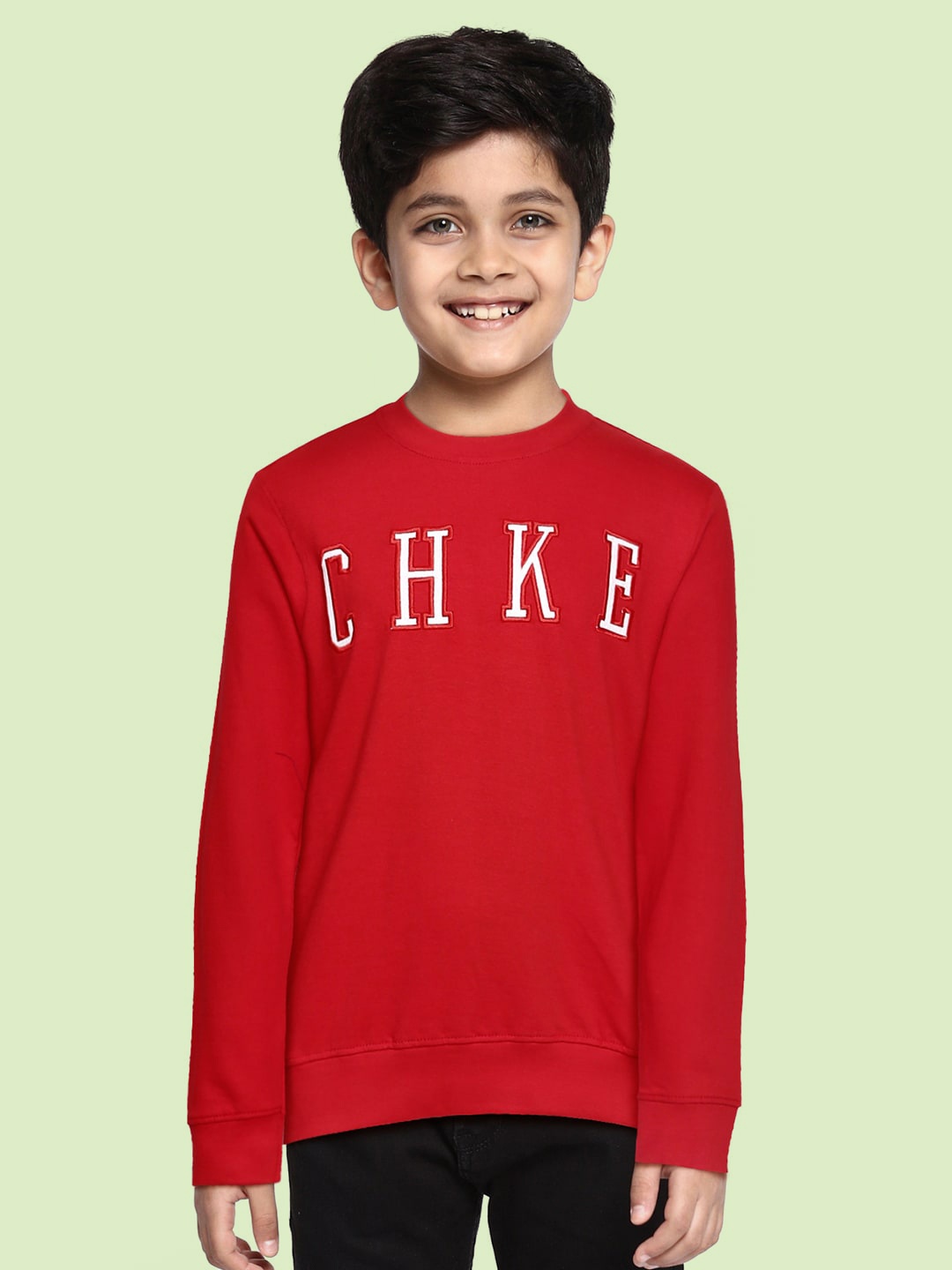 

Cherokee Boys Red Solid Pure Cotton Sweatshirt