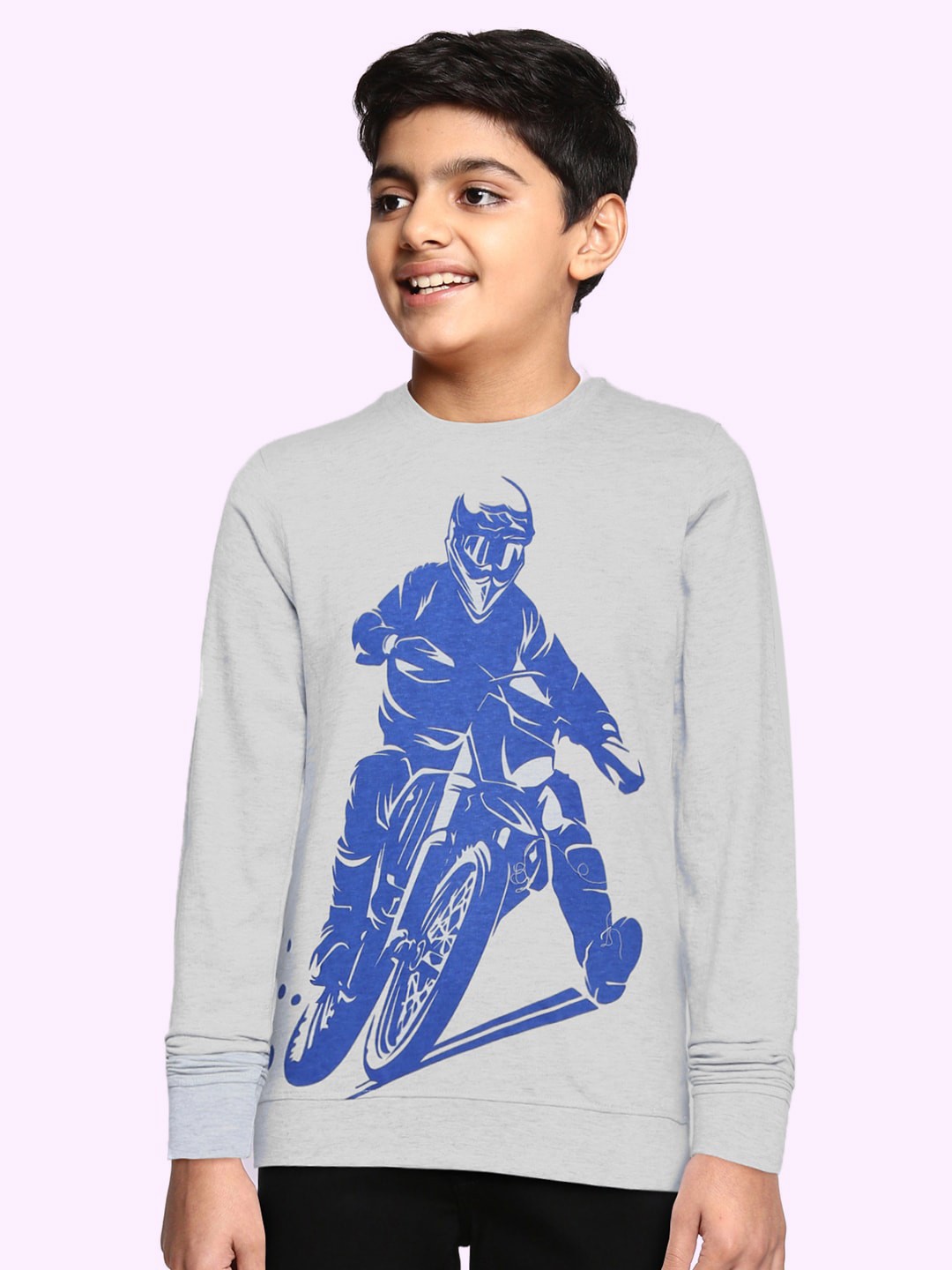 

Cherokee Boys Grey Melange Printed Sweatshirt