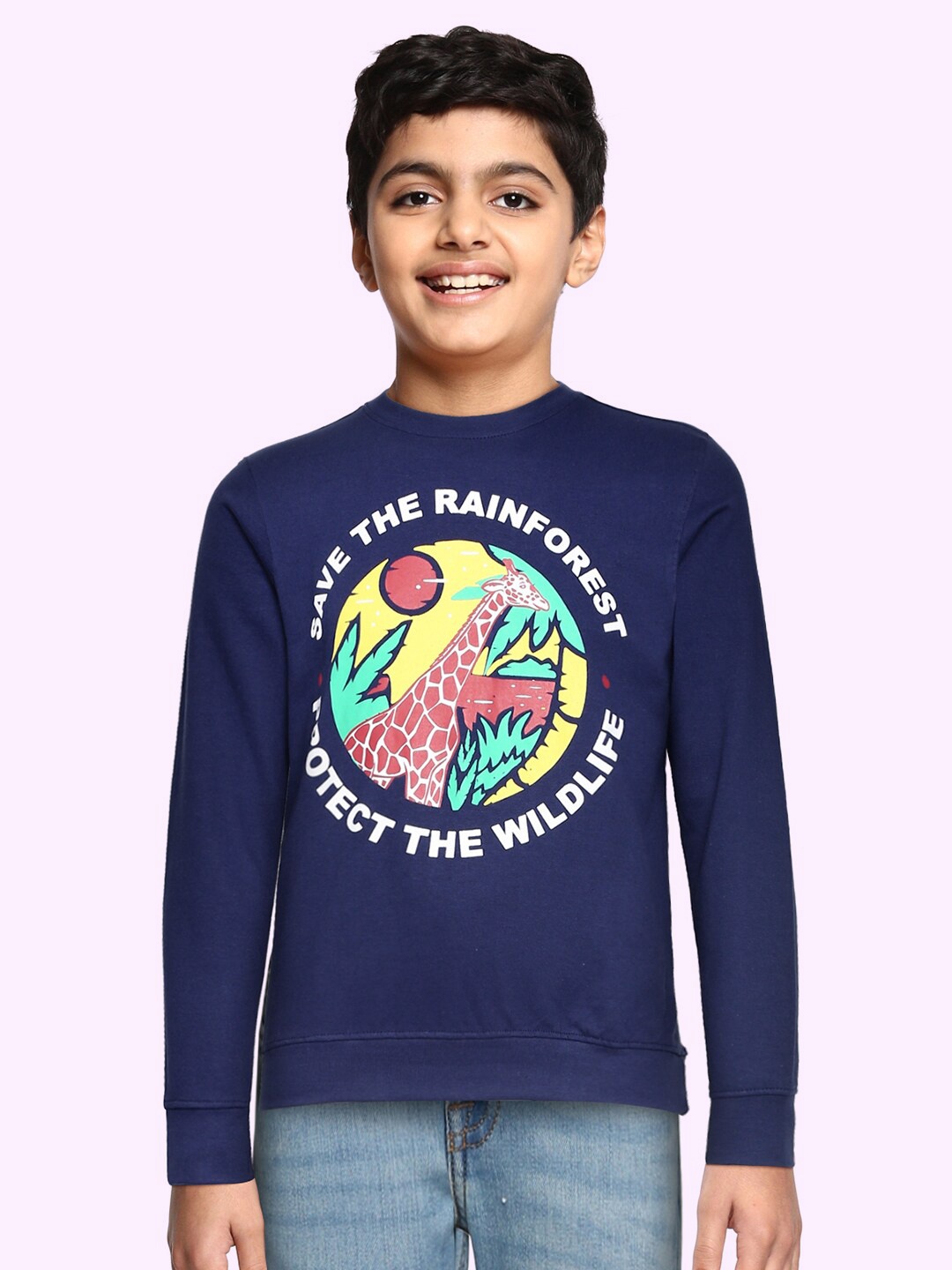 

Cherokee Boys Blue Printed Pure Cotton Sweatshirt